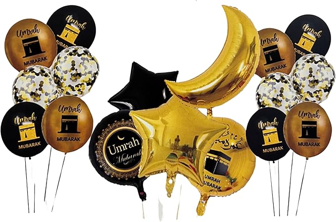 Umrah Mubarak 17 Pcs Set Balloons