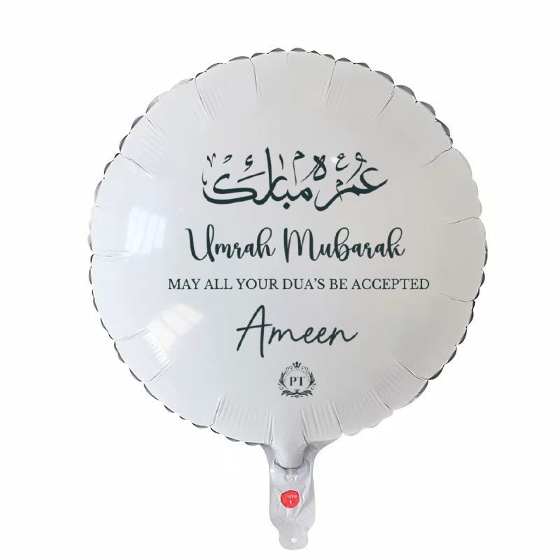 Umrah Mubarak White Balloon