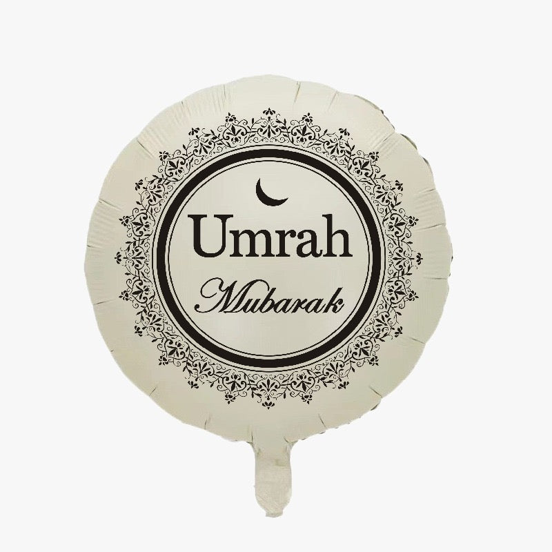 Umrah Mubarak Beige Balloon