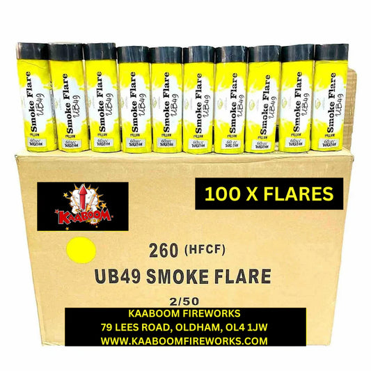 100 x Yellow Smoke Grenades (60 seconds) - 100 x £3.00 each - smoke flares wholesale