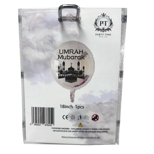Umrah Mubarak Silver Balloon