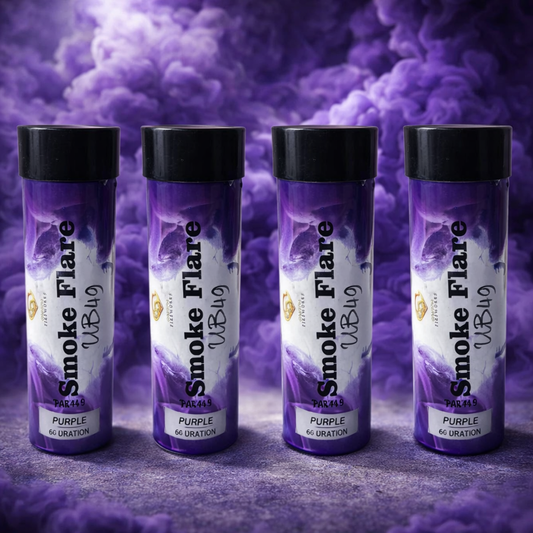 4 Pack Purple Smoke Flares – 60 Second Duration | High Density Colour Smoke Bombs UK | Photography, Events, Parties