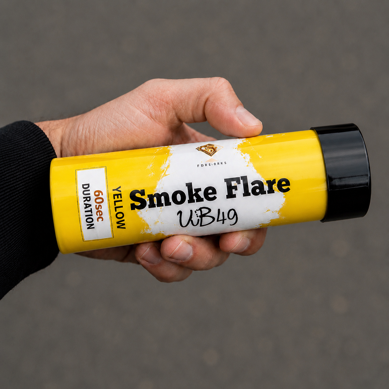 Single yellow 60-Second Smoke Flare