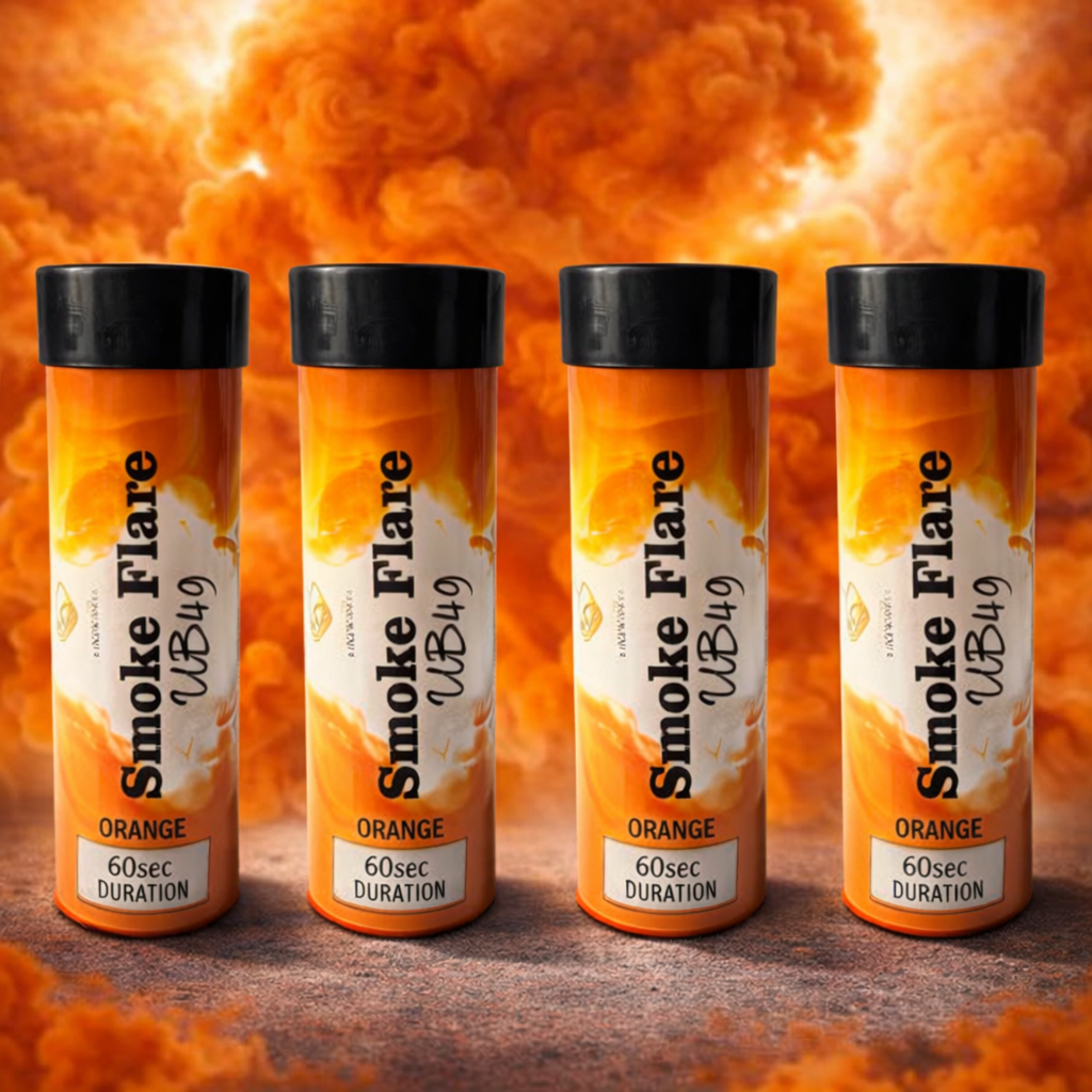 4 Pack Orange Smoke Flares – 60 Second Duration | High Density Colour Smoke Bombs UK | Photography, Gender Reveal, Events