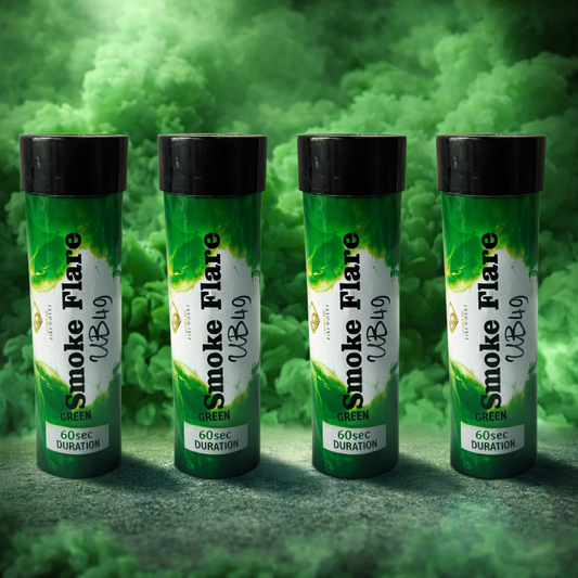 4 Pack Green Smoke Flares – 60 Second Duration | High Density Colour Smoke Bombs UK | Photography, Events, Parties