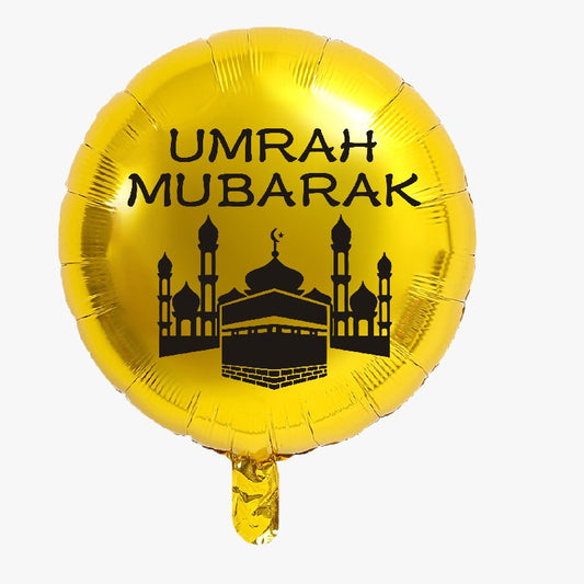 Umrah Mubarak Gold Balloon