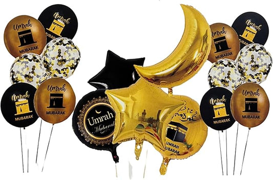 Umrah Mubarak 17 Pcs Set Balloons