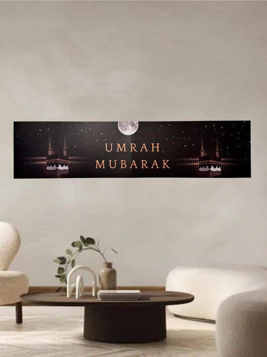 Umrah Mubarak Black Banner