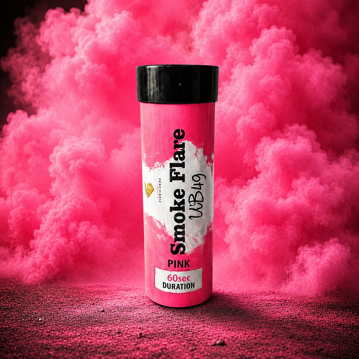 Single pink 60-Second Smoke Flare
