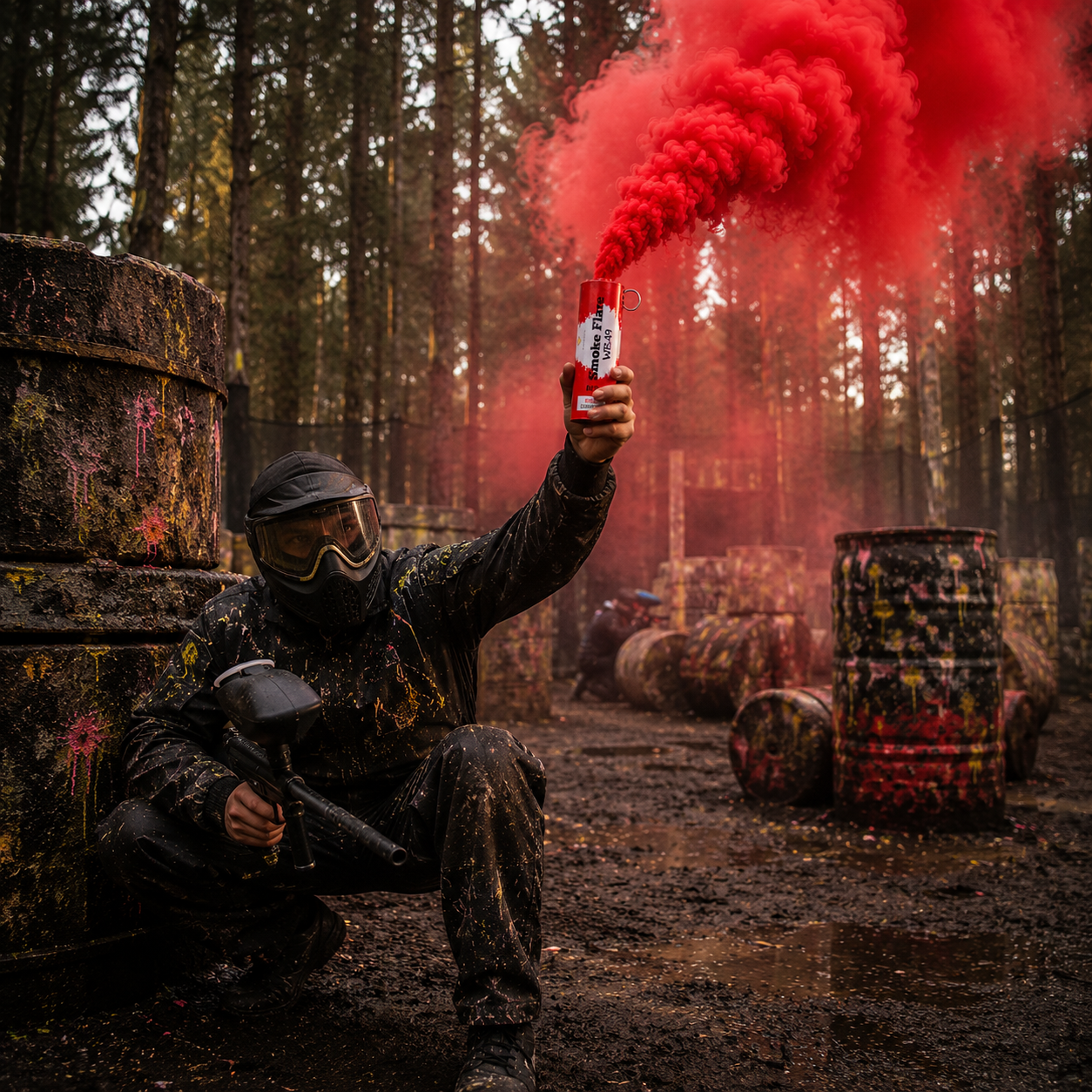 Single Red 60-Second Smoke Flare