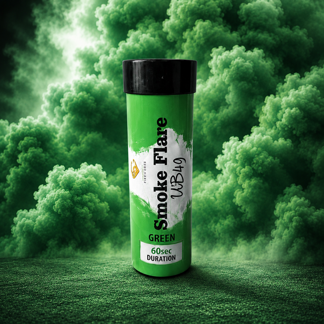Single green 60-Second Smoke Flare