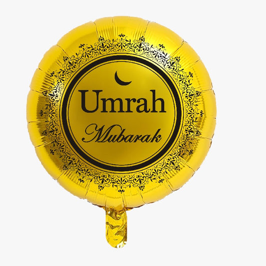Umrah Mubarak Gold Balloon