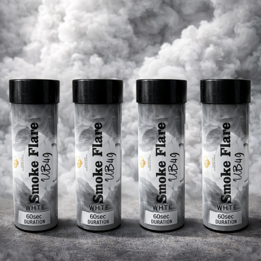 4 Pack White Smoke Flares – 60 Second Duration | High Density Smoke Bombs UK | Photography, Weddings, Events