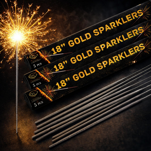 120 Pack 18 Inch Gold Sparklers – Long Burn Wedding Sparklers UK | Party, Birthday, Bonfire Night & New Year Sparklers