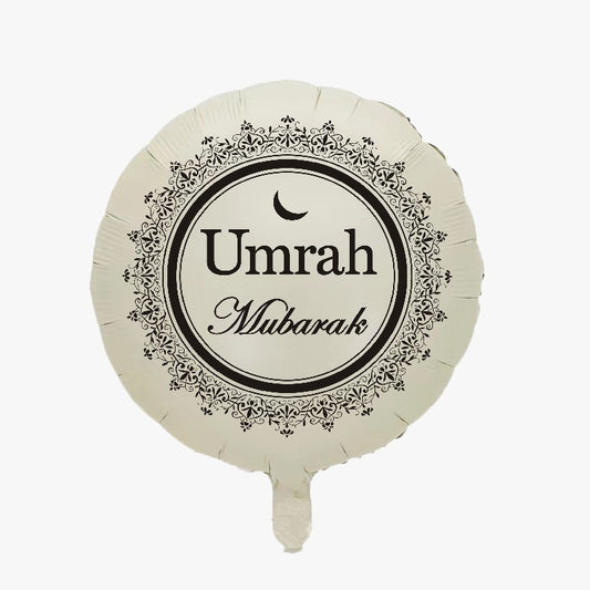 Umrah Mubarak Beige Balloon