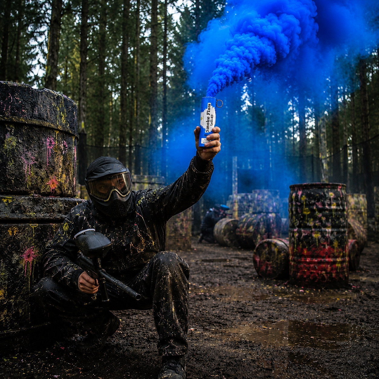 Single Blue 60-Second Smoke Flare