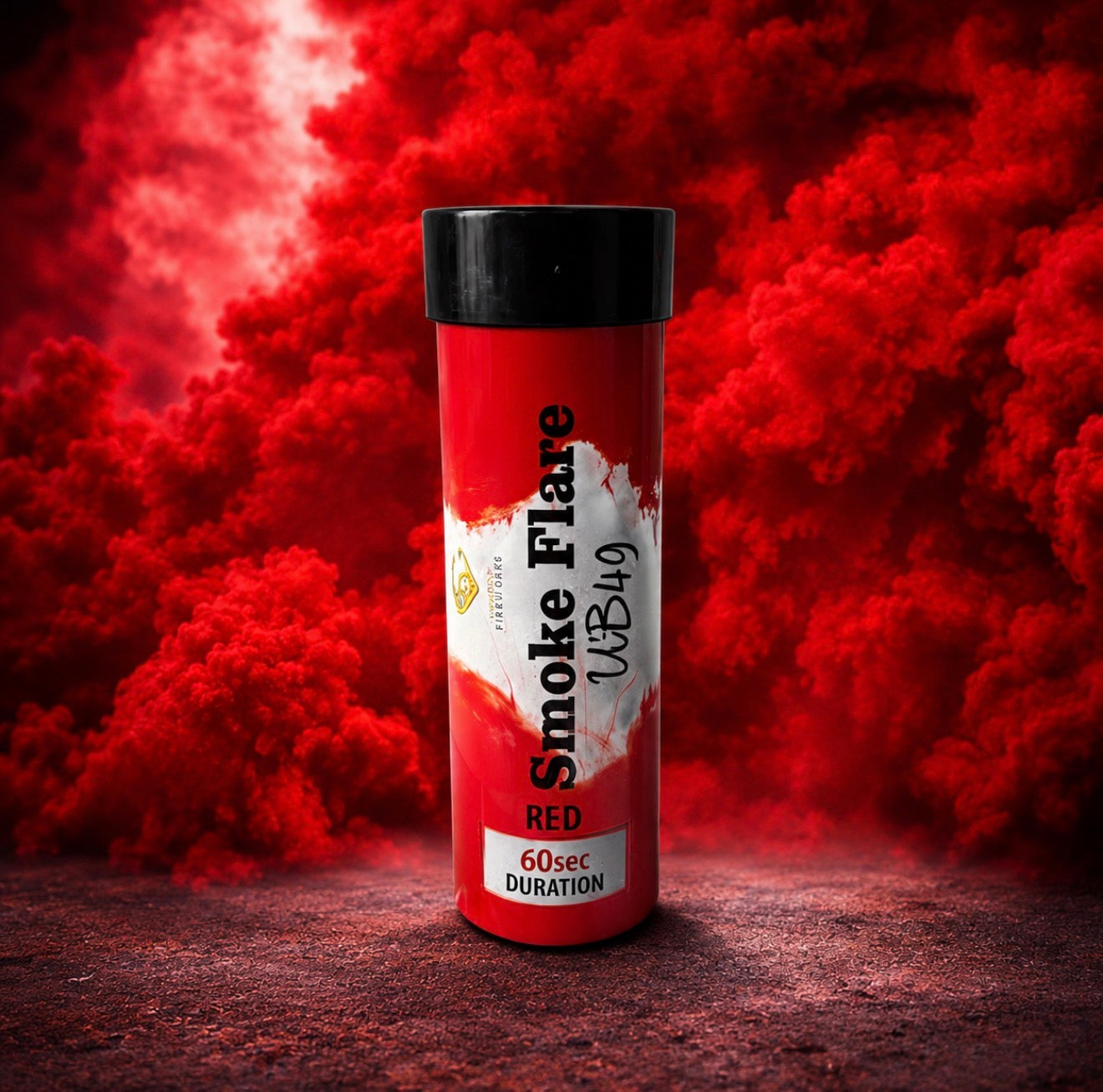 Single Red 60-Second Smoke Flare