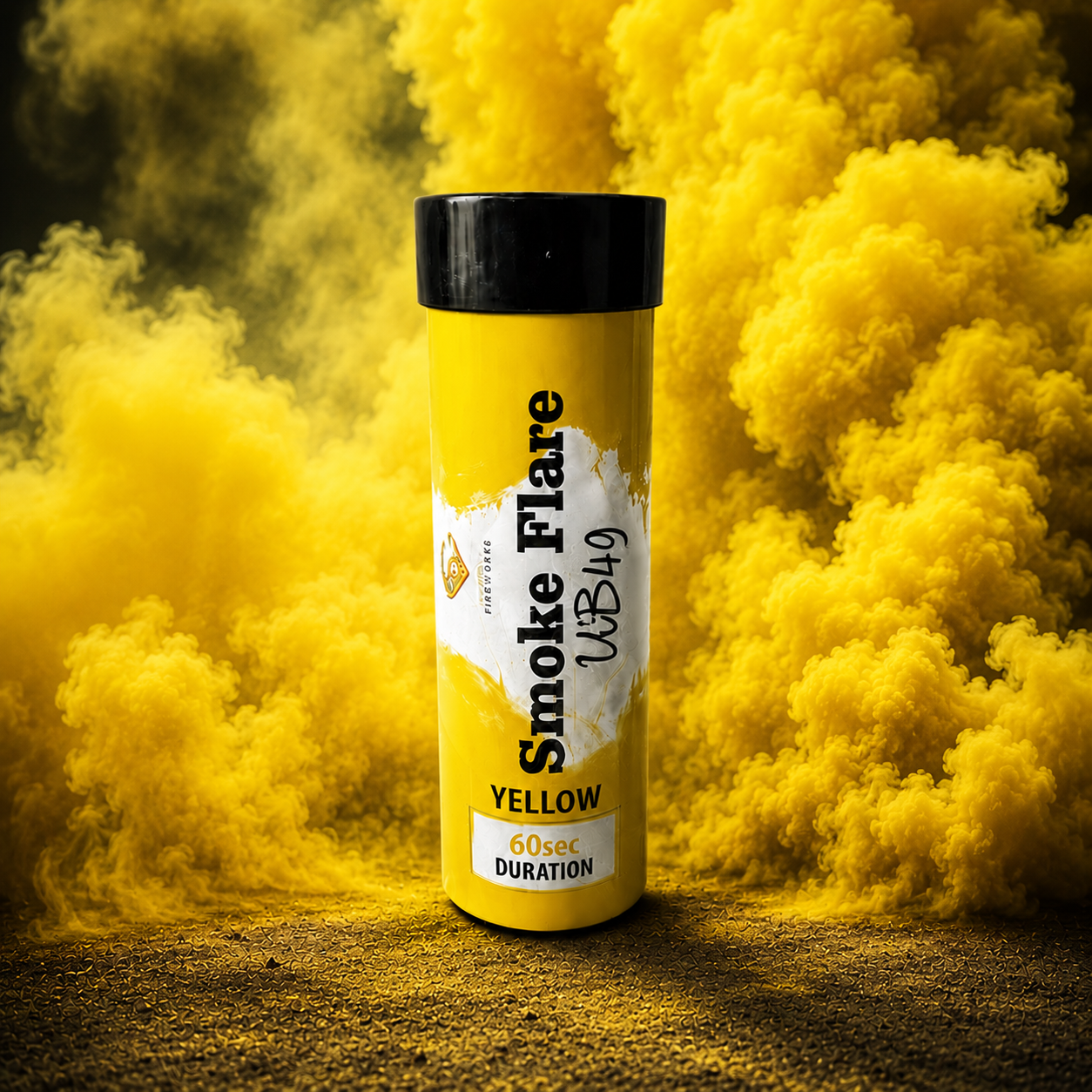 Single yellow 60-Second Smoke Flare